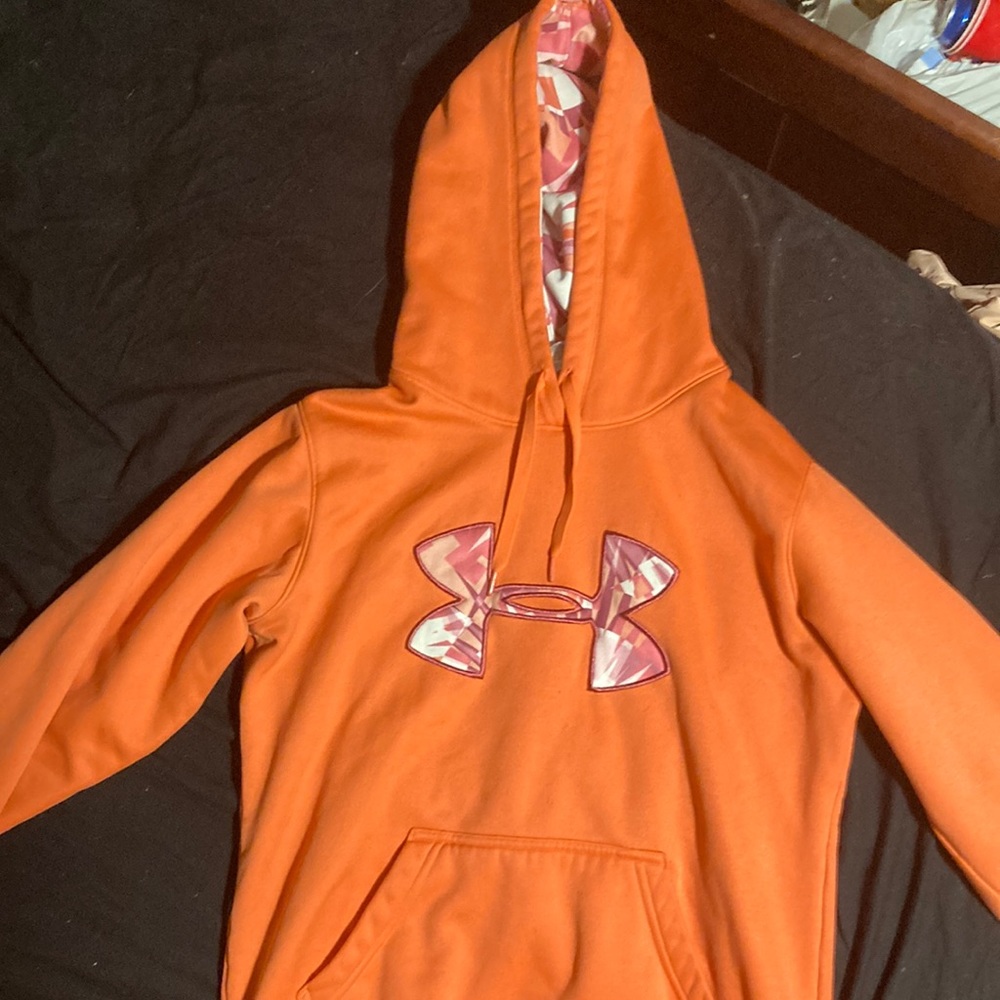 Orange under armor hoodie slightly used